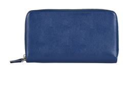 Prada Large Saffiano Wallet Organizer, Leather, Blue, 3*